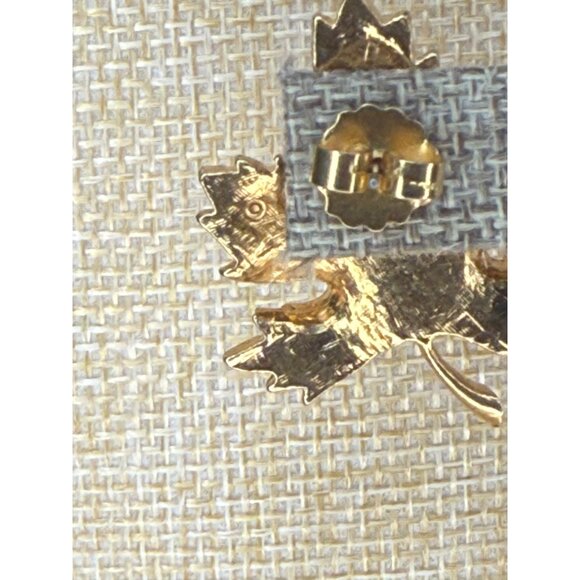 Avon Gold Tone Maple Leaf Earrings, Vintage - Picture 6 of 7